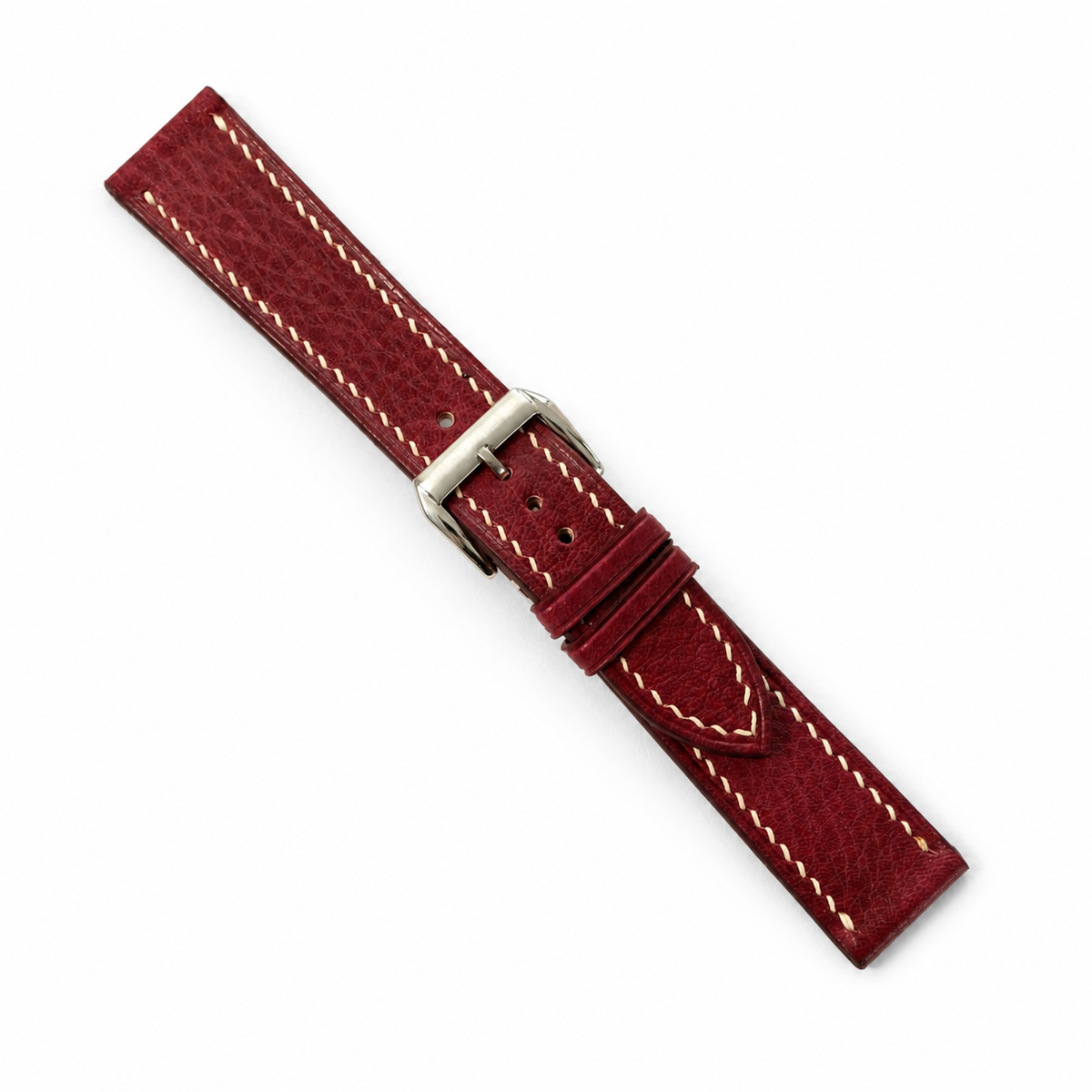 Burgundy Red Italian Leather Watch Strap - Handmade