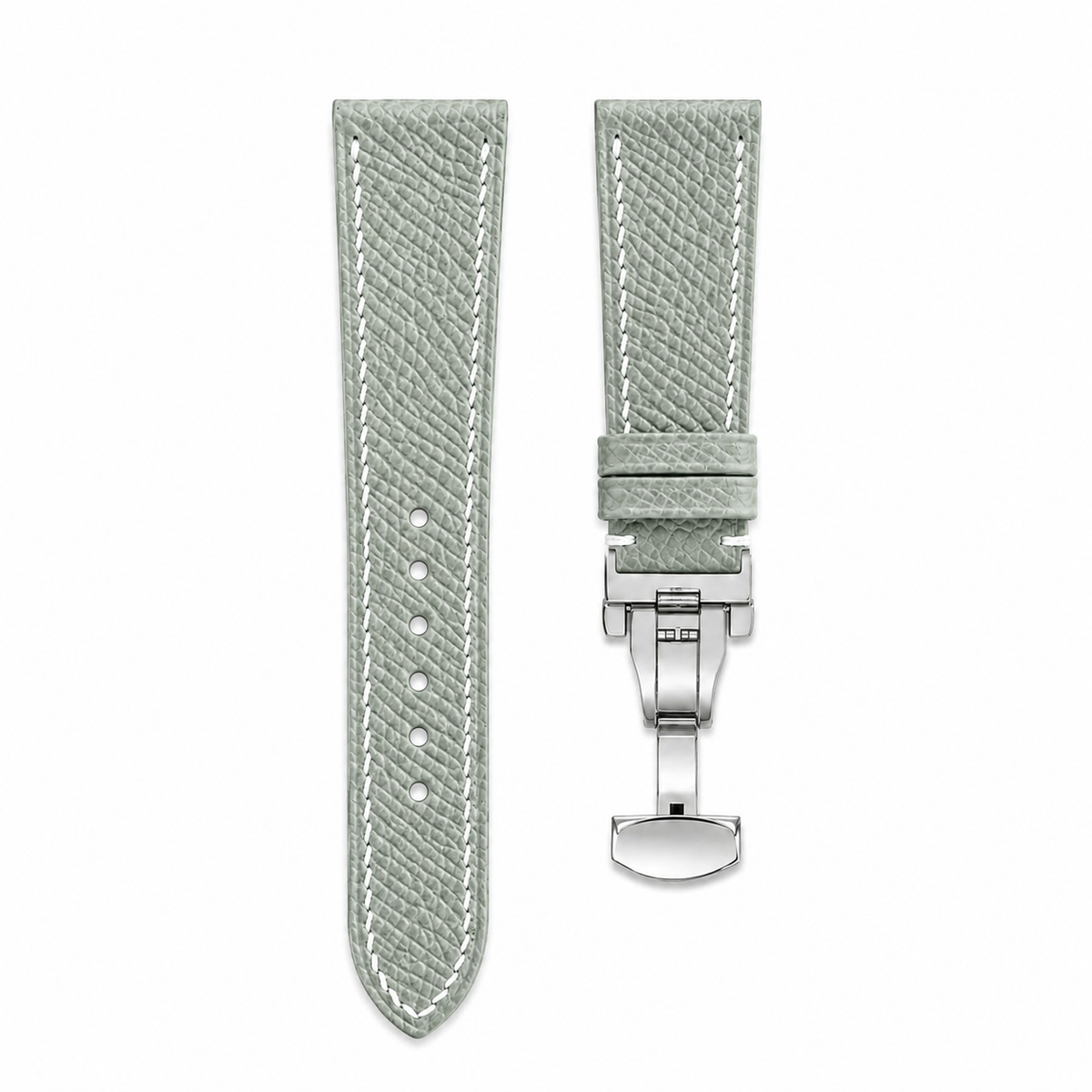 Celadon Green Epsom Leather Watch Strap - Handmade