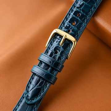 Dark Green Alligator Leather Watch Strap - Handmade Quick Release Band