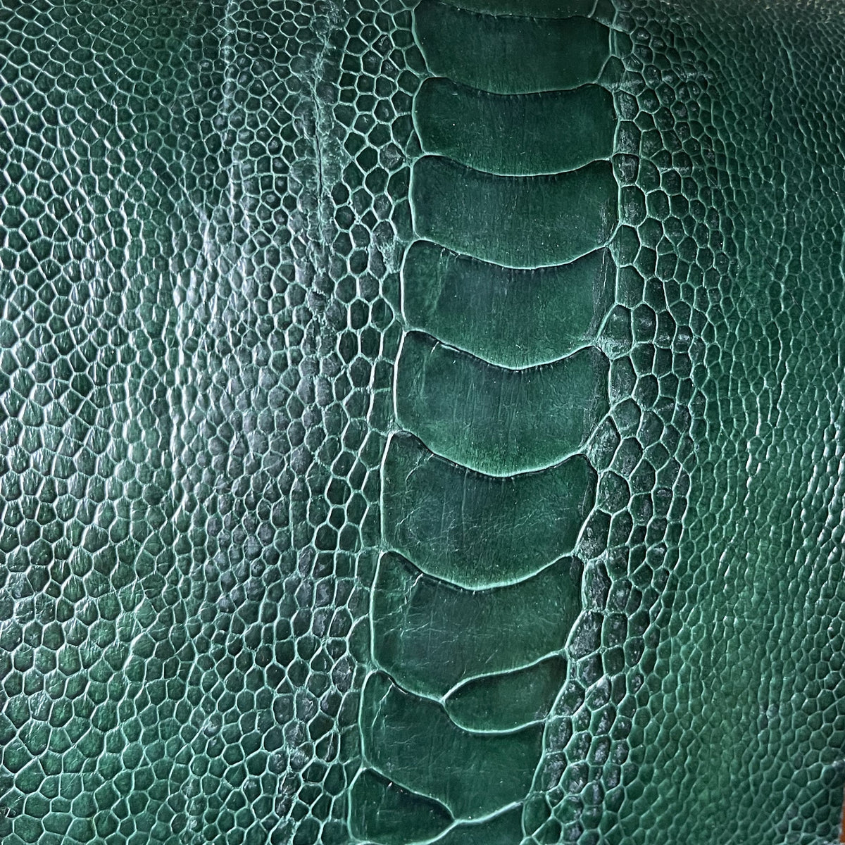 Green Ostrich Leather Watch Strap - Handmade