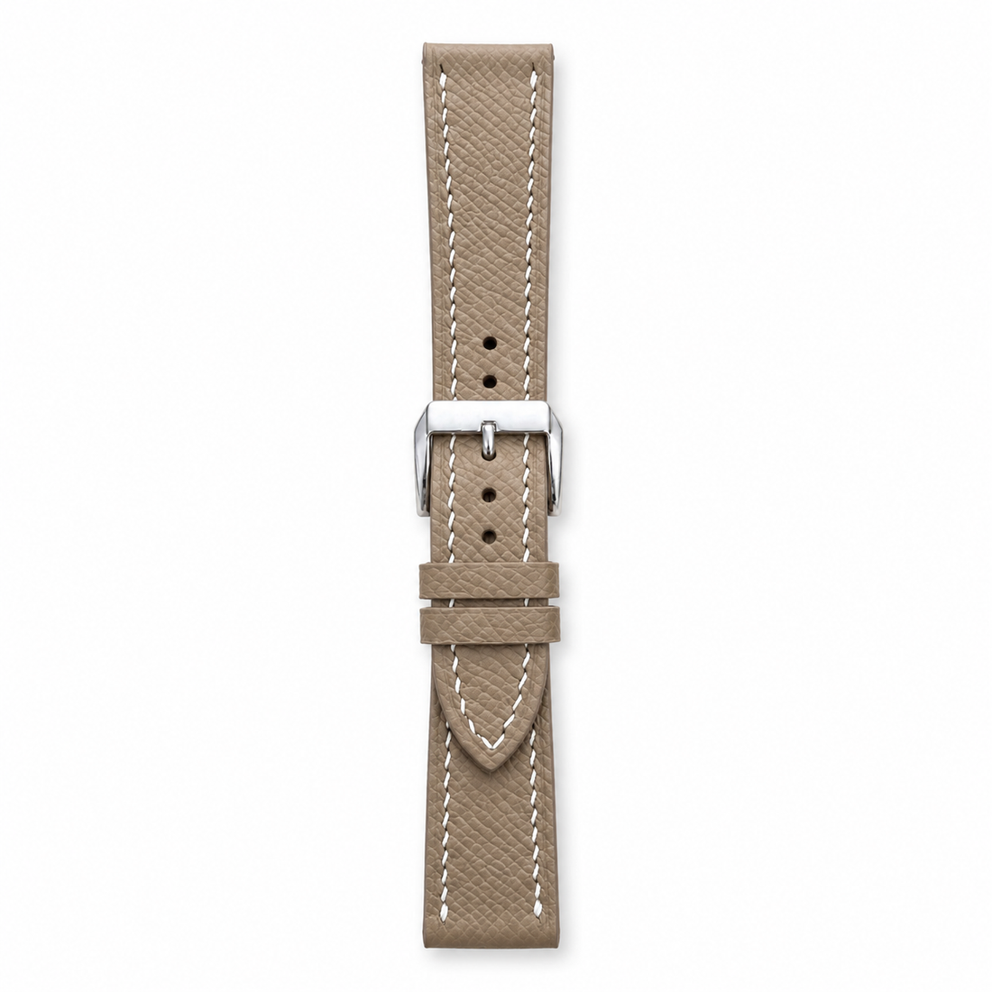 Etoupe Taupe Epsom Leather Watch Strap - Handmade