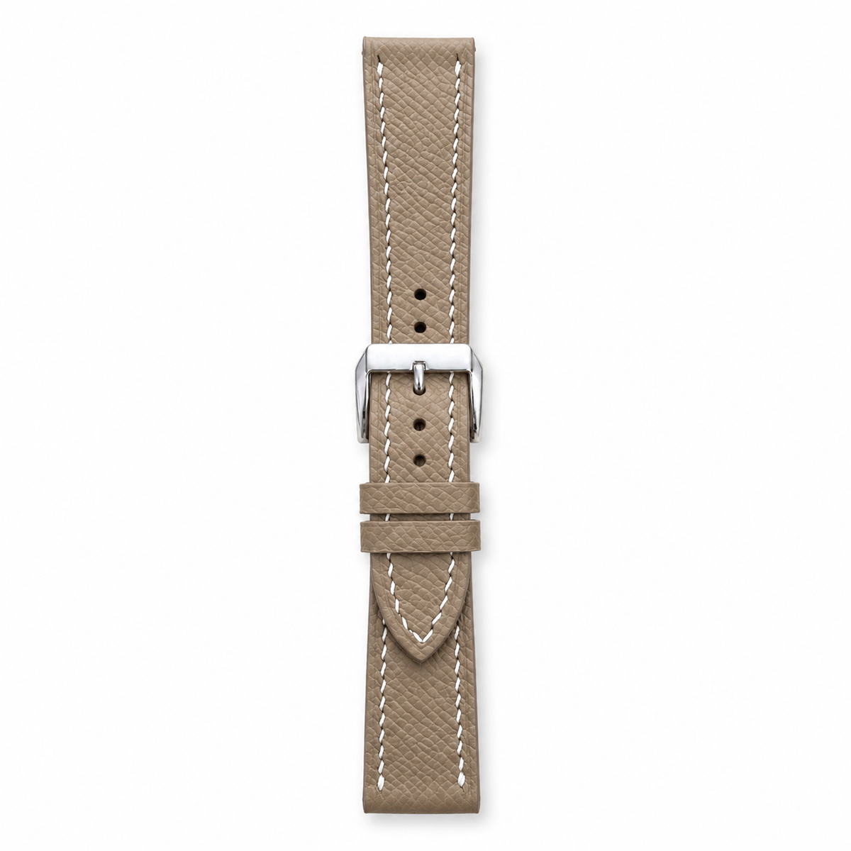 Etoupe Taupe Epsom Leather Watch Strap - Handmade