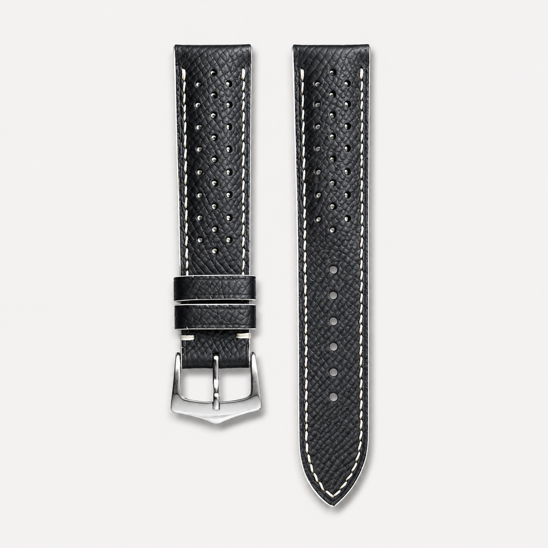 Black Epsom Leather Watch Strap - Handmade Quick Release Band
