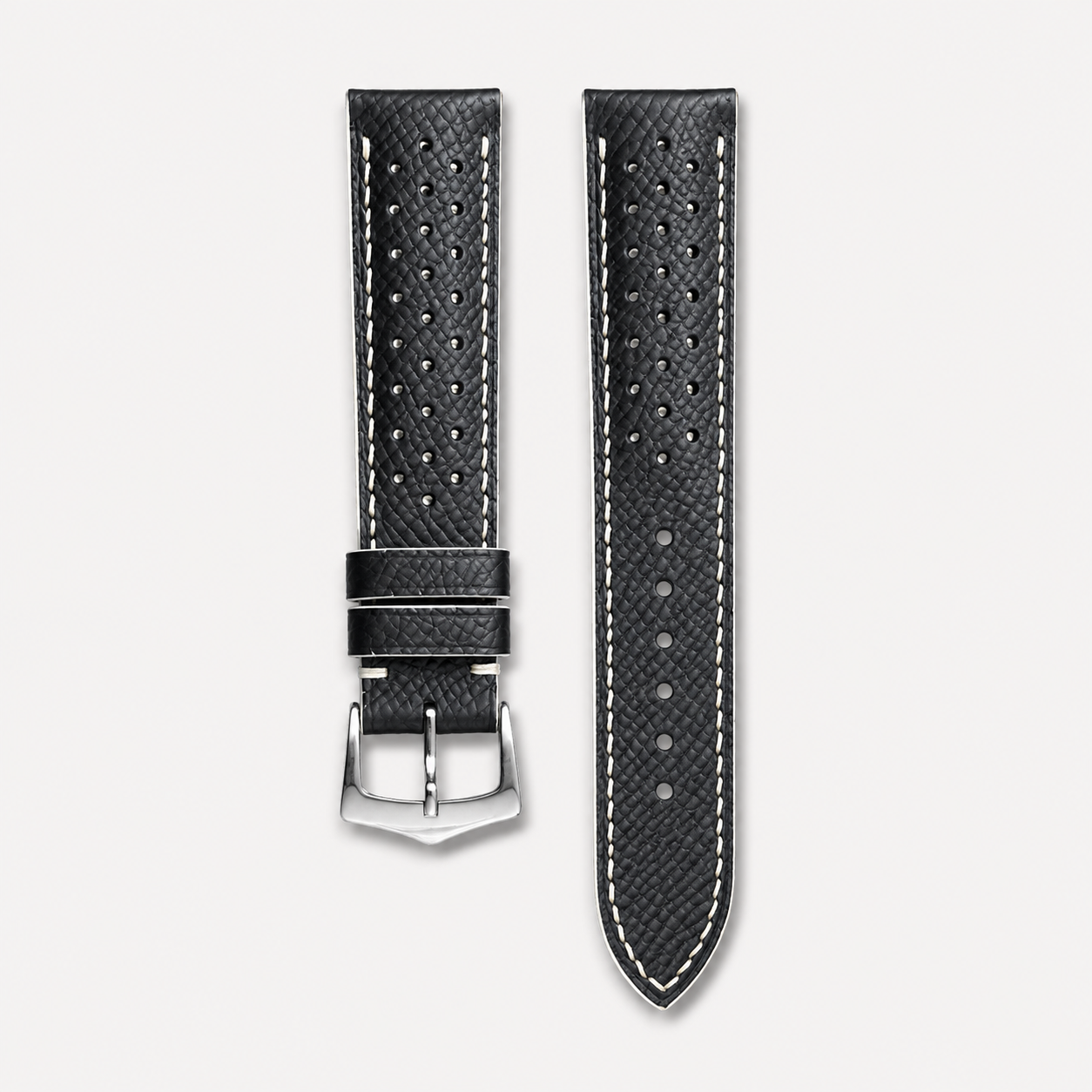 Black Epsom Leather Watch Strap - Handmade Quick Release Band