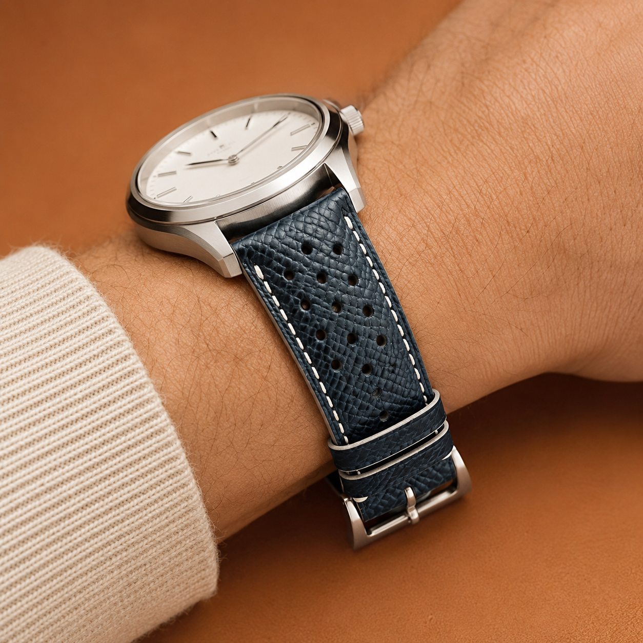 Black Epsom Leather Watch Strap - Handmade Quick Release Band