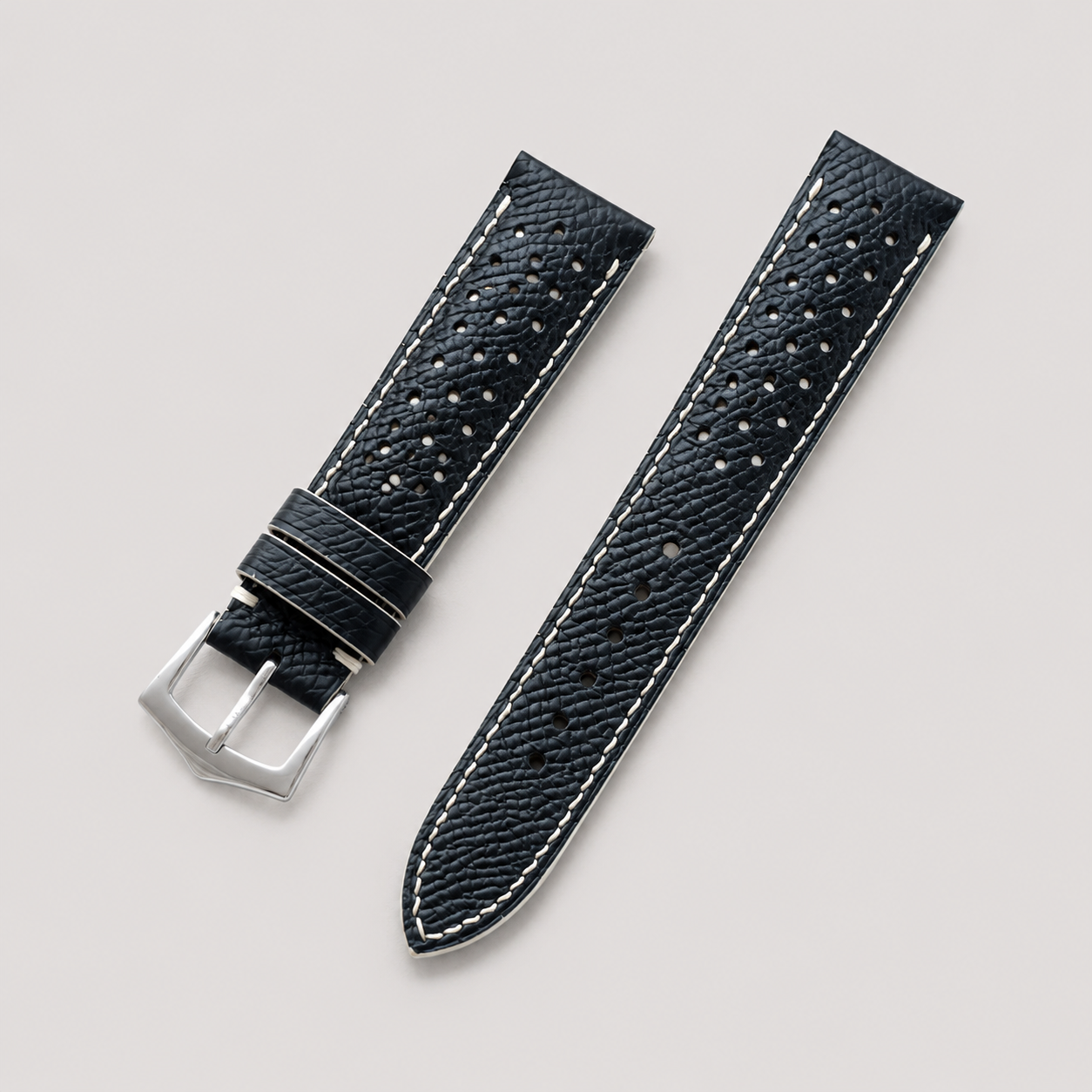 Black Epsom Leather Watch Strap - Handmade Quick Release Band
