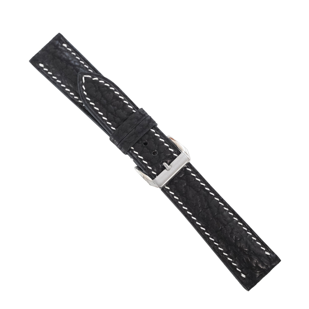 Black Shark Leather Watch Strap - Handmade