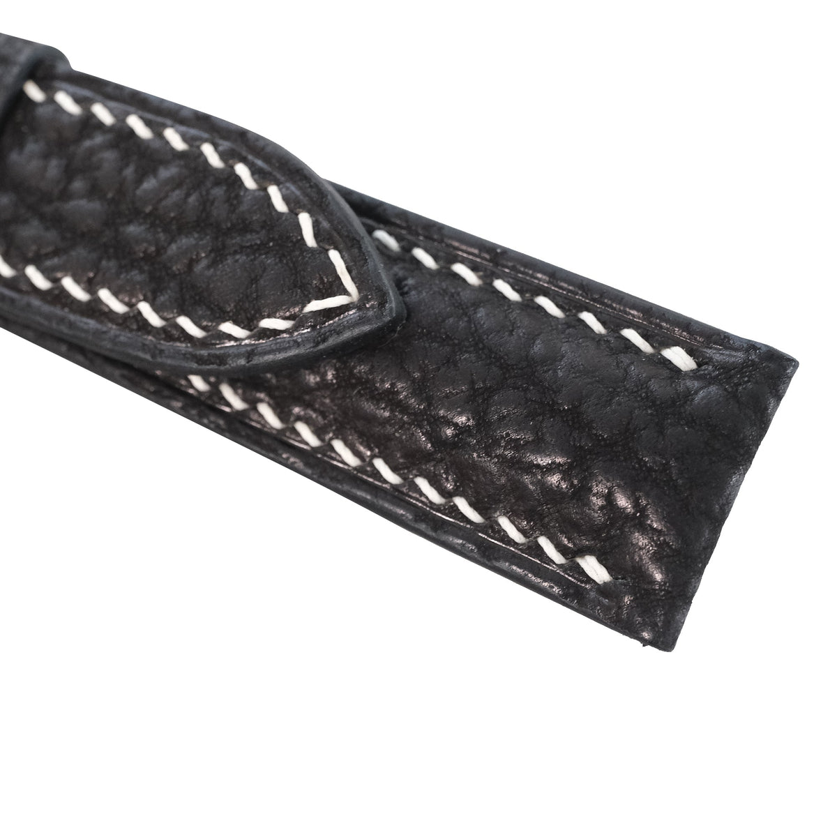 Black Shark Leather Watch Strap - Handmade