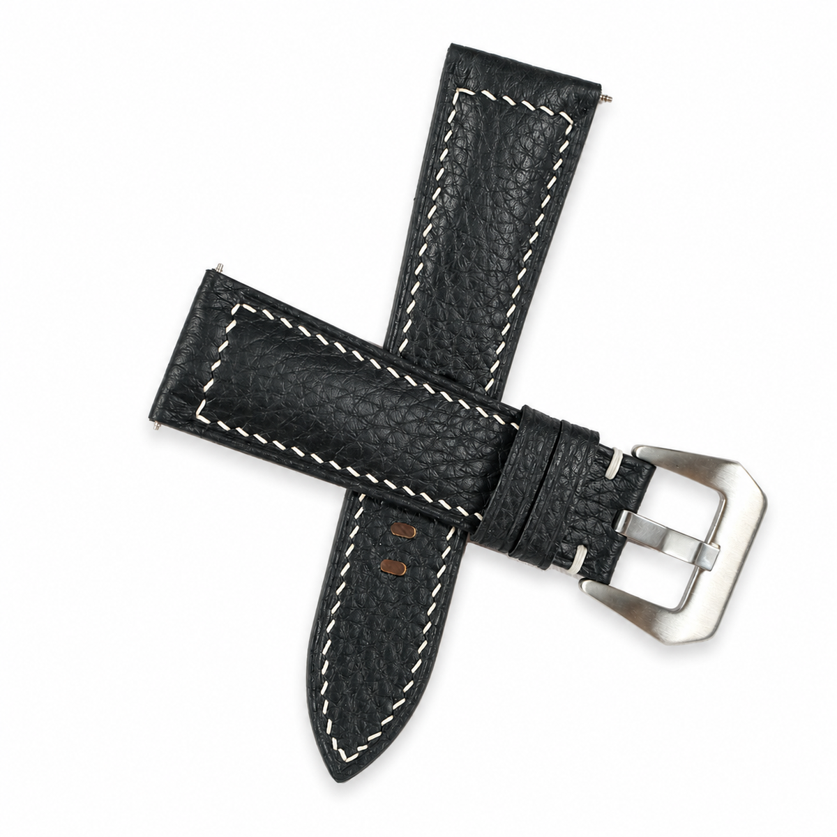 Black Box Togo Leather Watch Strap - Handmade