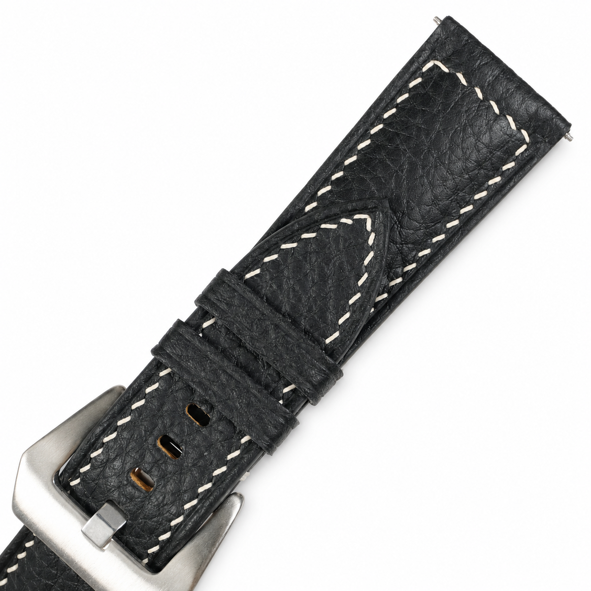 Black Box Togo Leather Watch Strap - Handmade