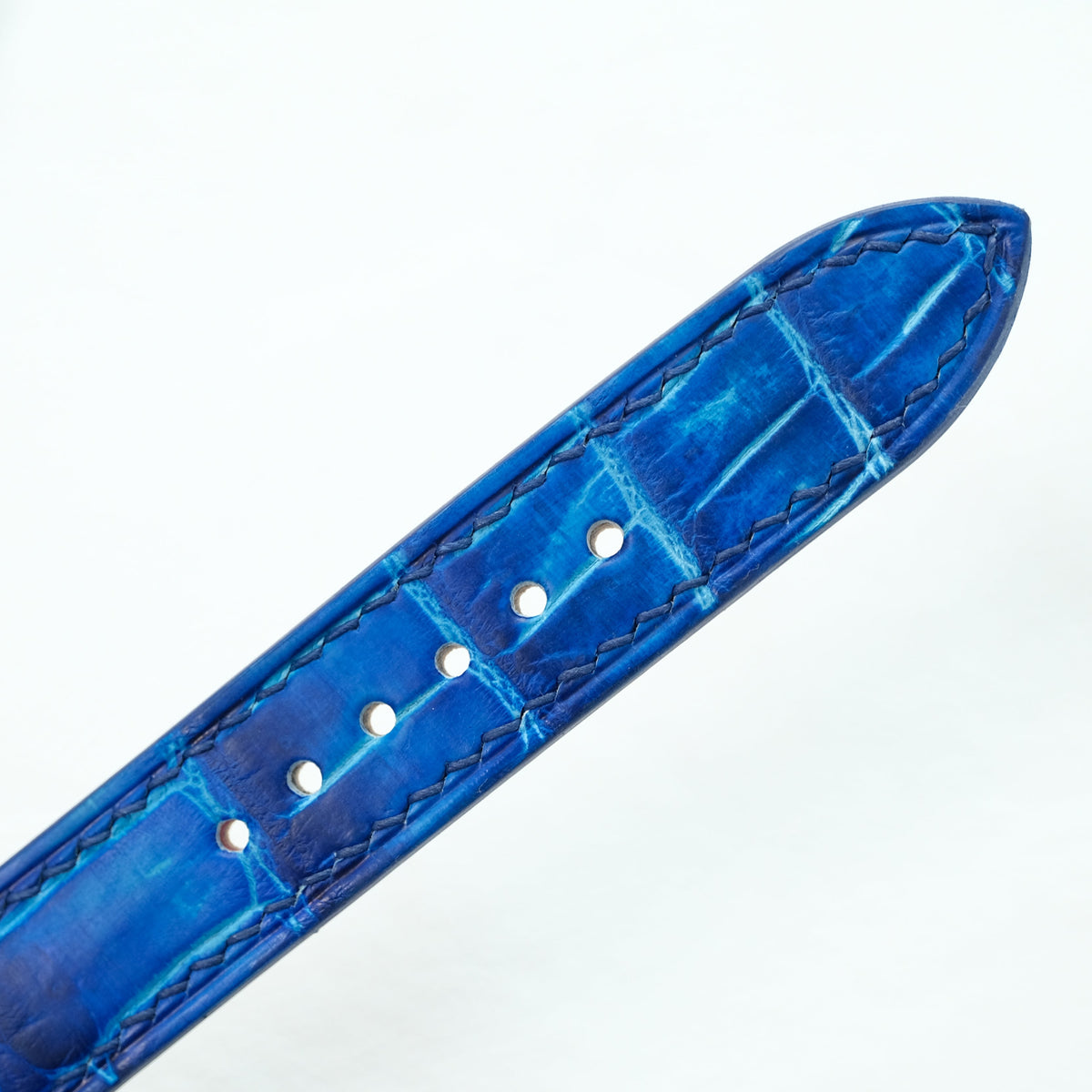 Blue Alligator Leather Watch Strap - Handmade