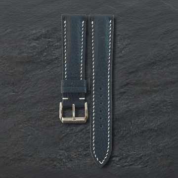 Black Togo Leather Watch Strap - Handmade