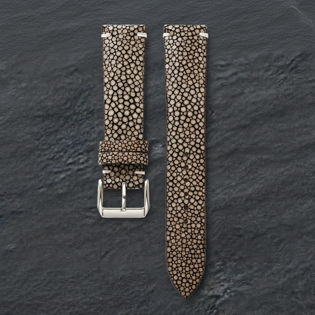 Brown Stingray Leather Watch Strap - Handmade