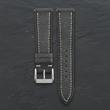 Charcoal Gray Babele Leather Watch Strap - Handmade