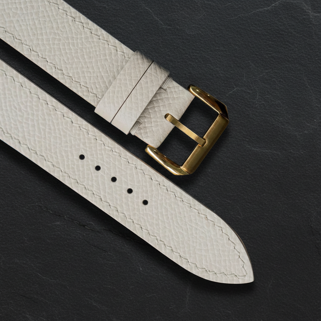Cream Epsom Leather Watch Strap - Handmade Quick Release Band