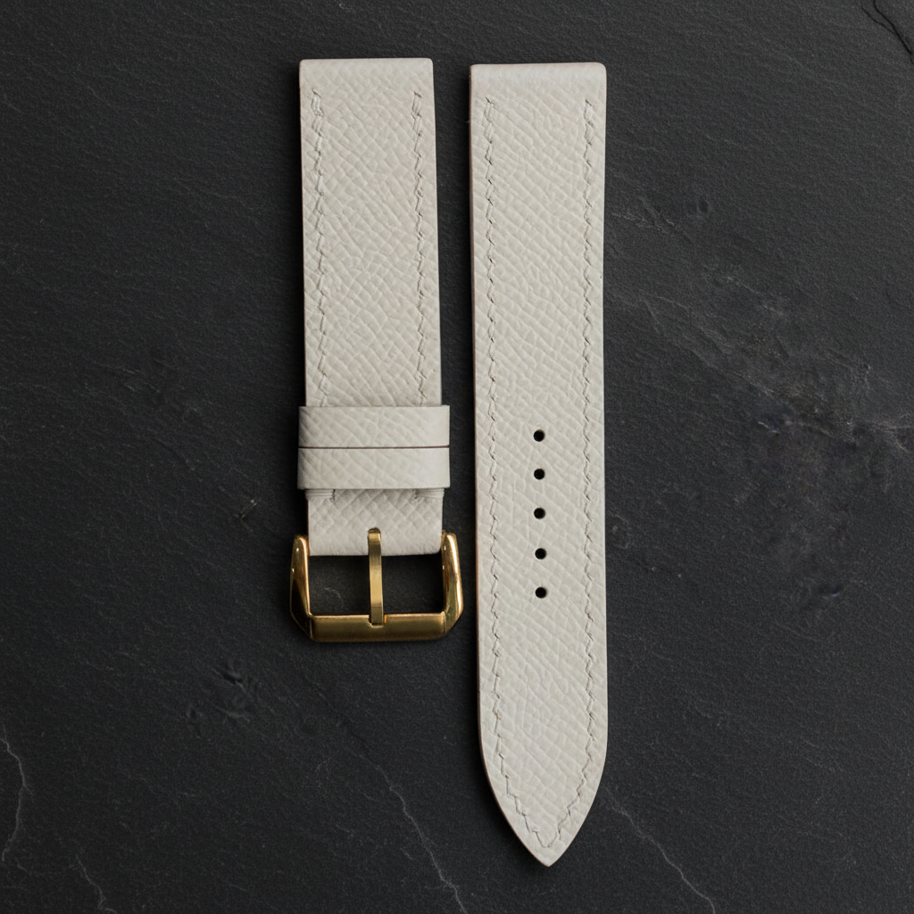 Cream Epsom Leather Watch Strap - Handmade Quick Release Band