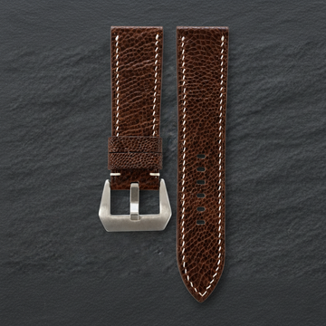 Dark Brown Ostrich Leather Watch Strap - Handmade
