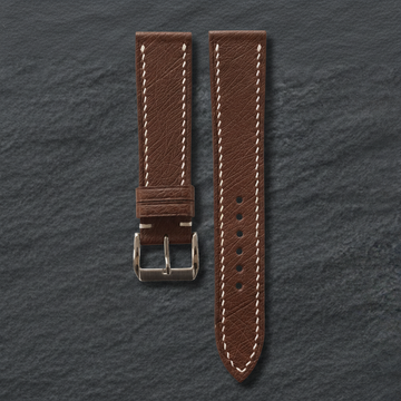 Dark Chocolate Brown Ostrich Leather Watch Strap - Handmade