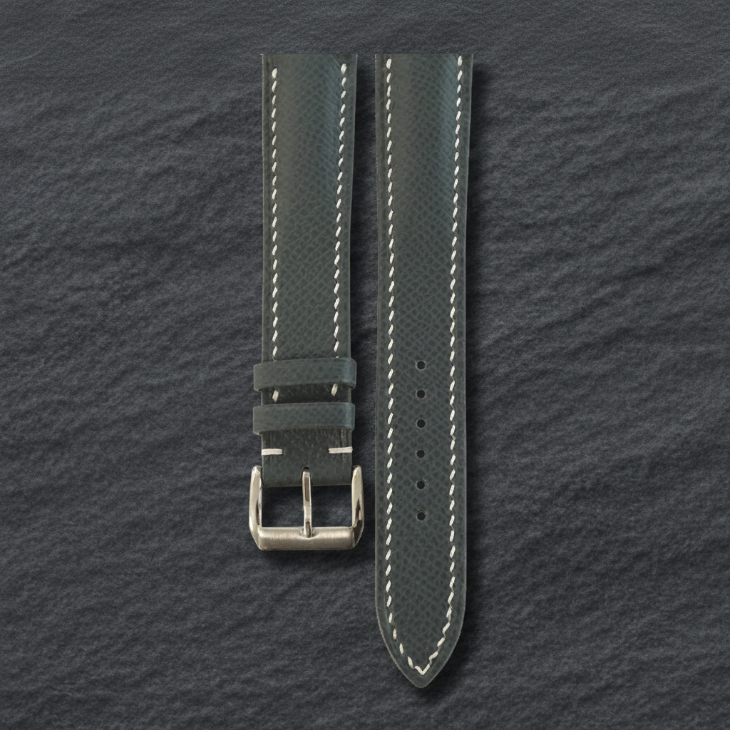 Dark Gray Epsom Leather Watch Strap - Handmade