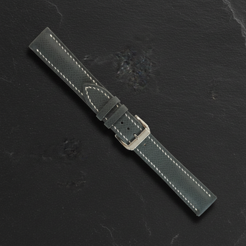 Dark Grey Epsom Leather Watch Strap - Handmade Quick Release Band