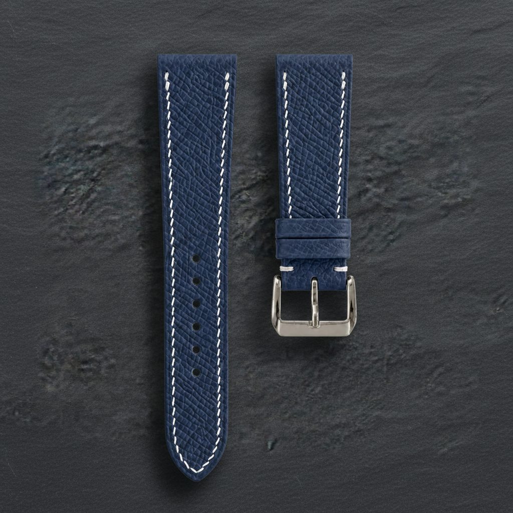 Dark Navy Epsom Leather Watch Strap - Handmade