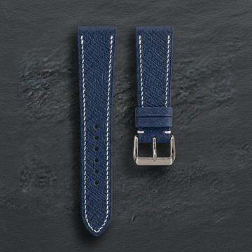 Dark Navy Epsom Leather Watch Strap - Handmade
