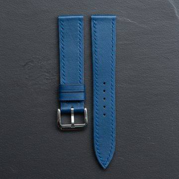 Deep Teal Blue Swift Leather Watch Strap - Handmade