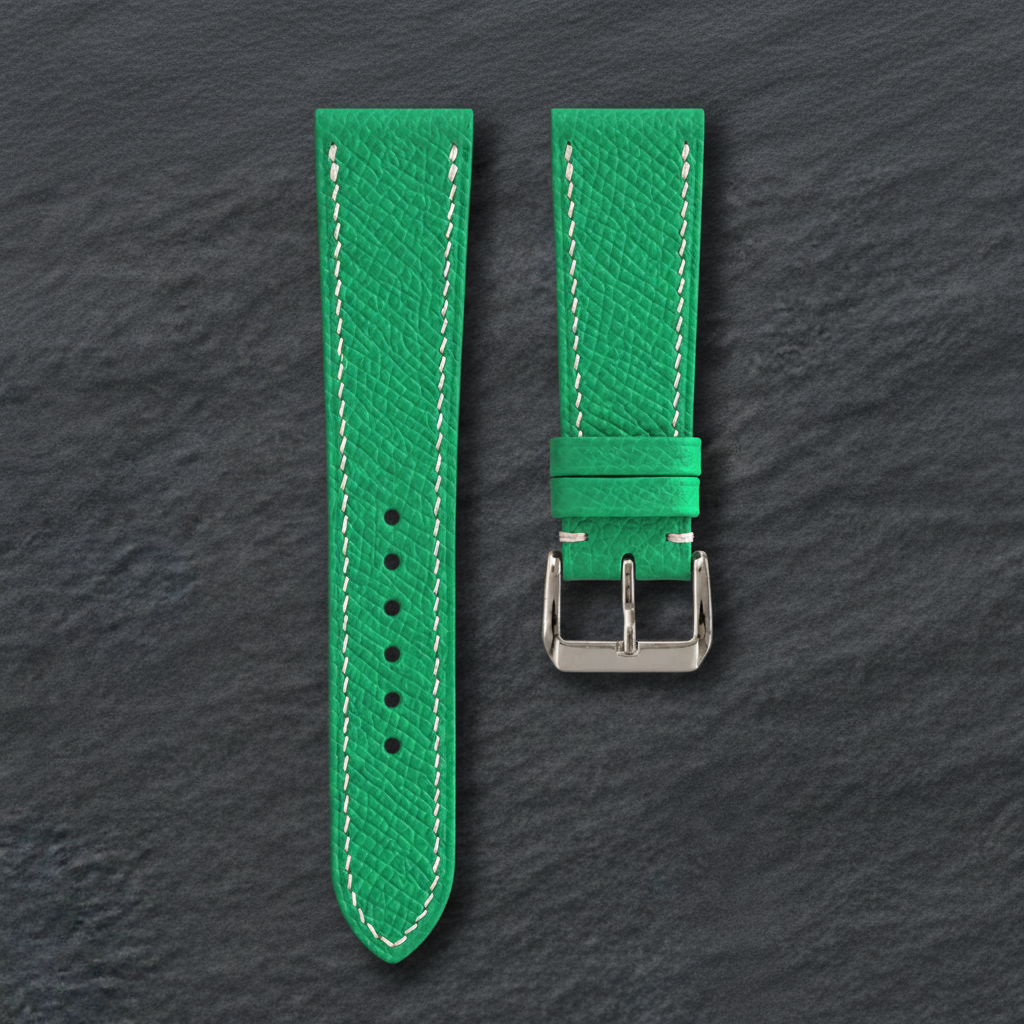 Emerald Green Epsom Leather Watch Strap - Handmade
