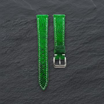 Emerald Green Lizard Leather Watch Strap - Handmade