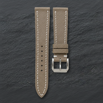 Etoupe Taupe Epsom Leather Watch Strap - Handmade
