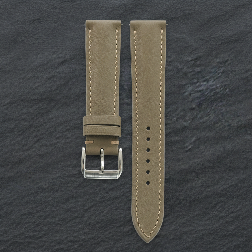 Etoupe Taupe Swift Leather Watch Strap - Handmade