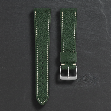 Forest Green Epsom Leather Watch Strap - Handmade