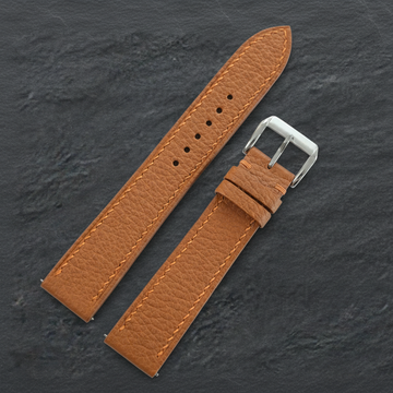 Gold Caramel Togo Leather Watch Strap - Handmade