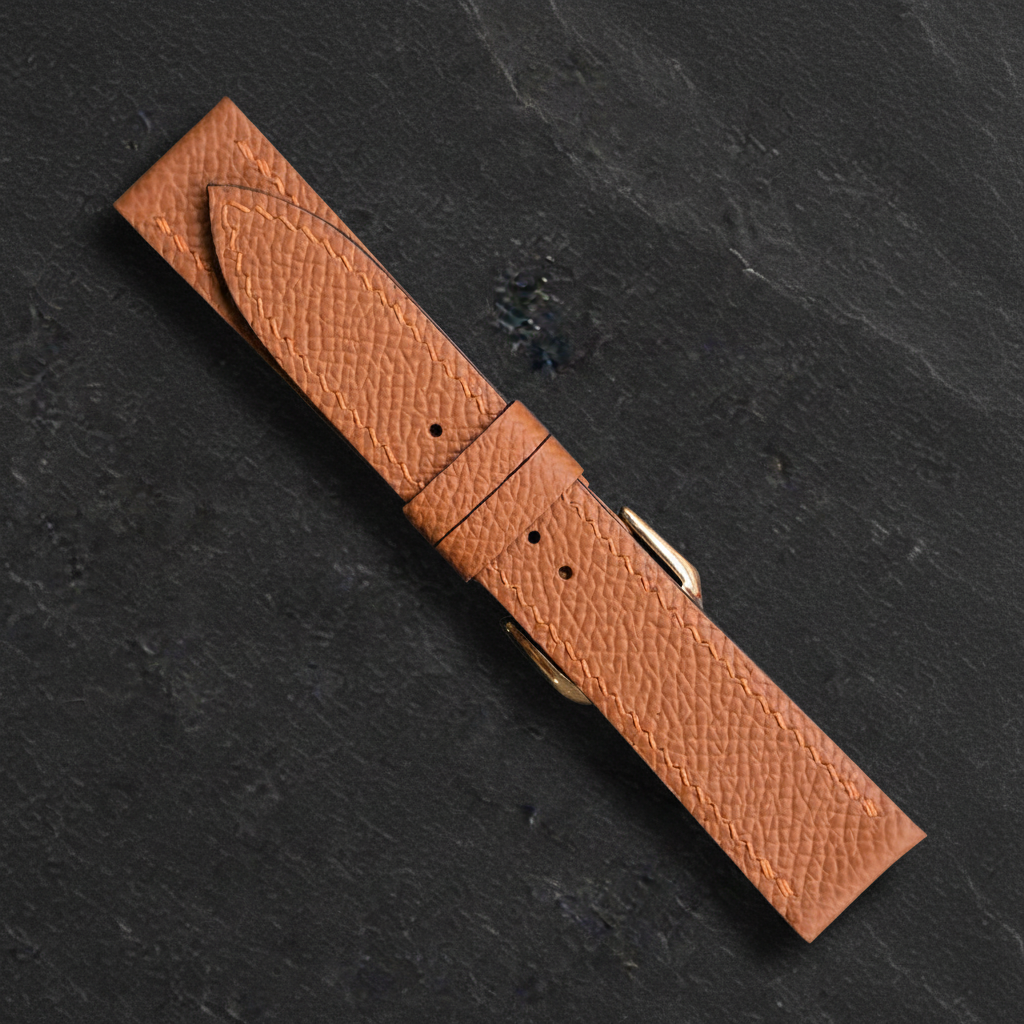 Gold Epsom Leather Watch Strap - Handmade Quick Release Band