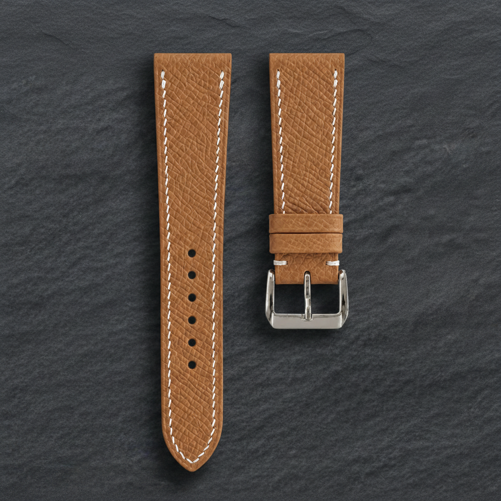 Gold Epsom Leather Watch Strap - Handmade