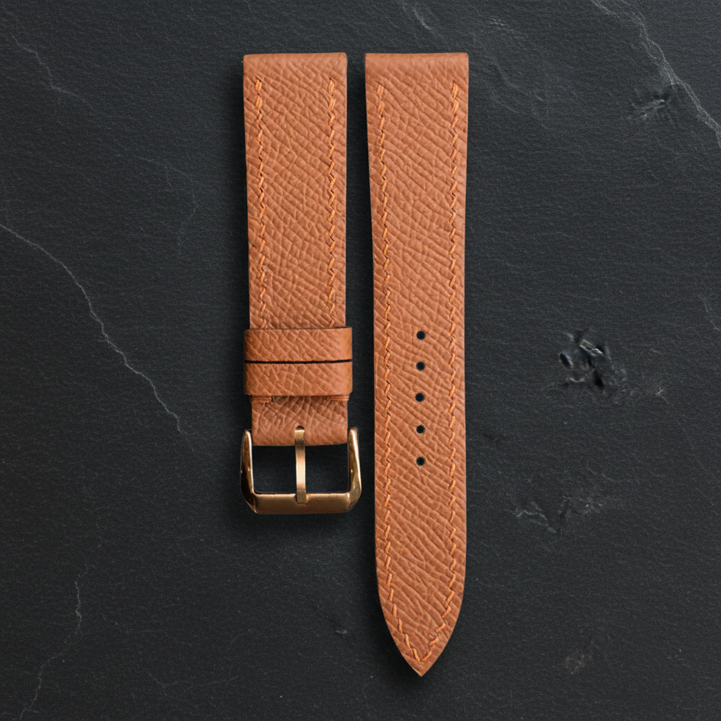Gold Epsom Leather Watch Strap - Handmade Quick Release Band