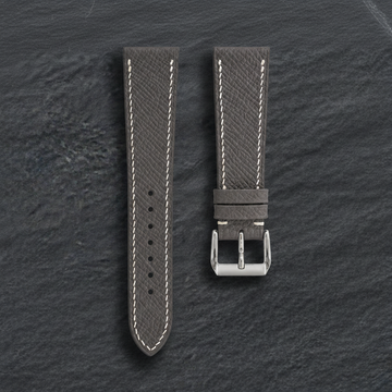 Graphite Gray Epsom Leather Watch Strap - Handmade