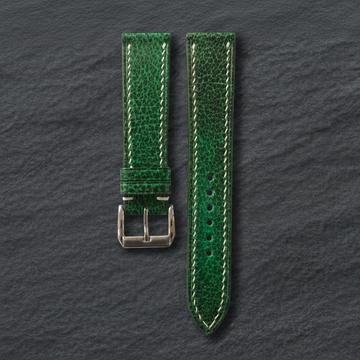 Green Patina Leather Watch Strap - Handmade