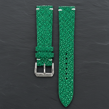 Green Stingray Leather Watch Strap - Handmade