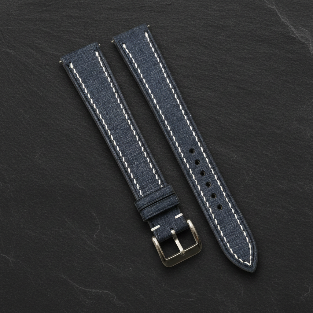 Grey Babele Leather Watch Strap - Handmade Quick Release Band