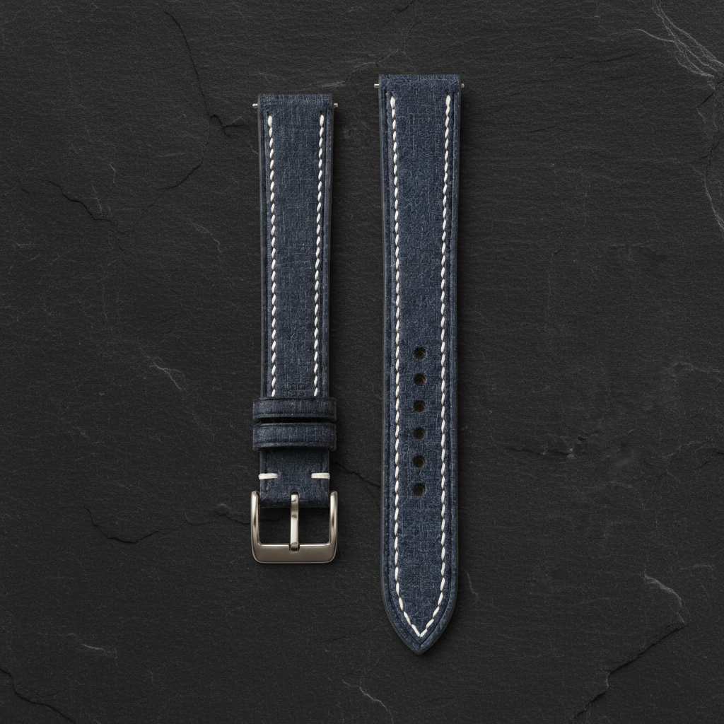 Grey Babele Leather Watch Strap - Handmade Quick Release Band