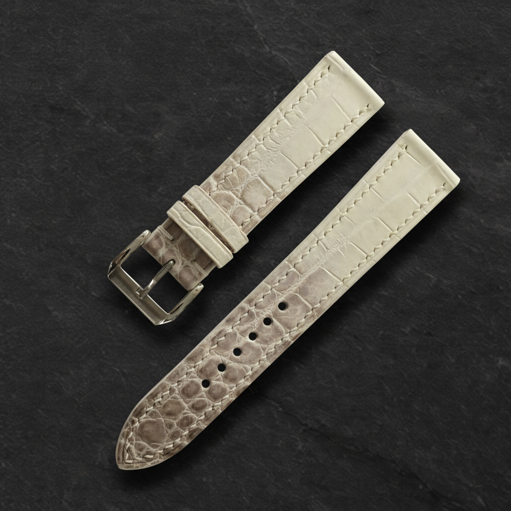 Himalayan Alligator Leather Watch Strap - Handmade Quick Release Band