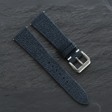 Midnight Navy Stingray Leather Watch Strap - Handmade