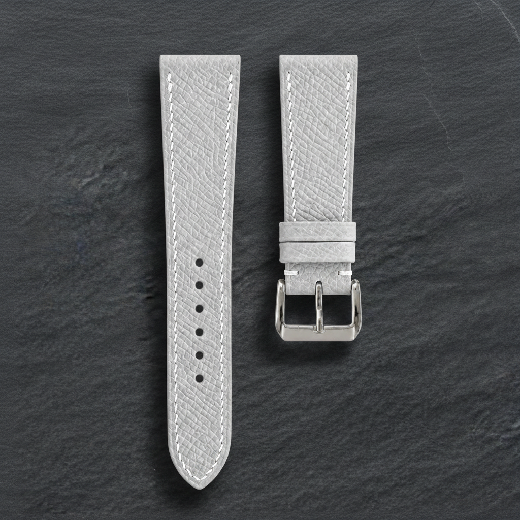 Off White Epsom Leather Watch Strap - Handmade