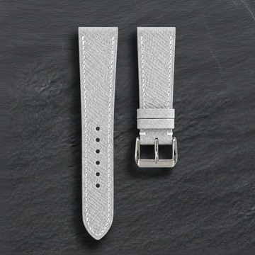 Off White Epsom Leather Watch Strap - Handmade