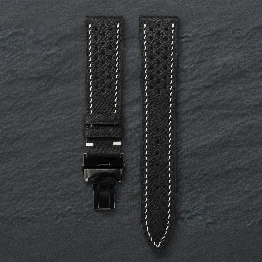Small Racing Epsom Leather Watch Strap - Handmade