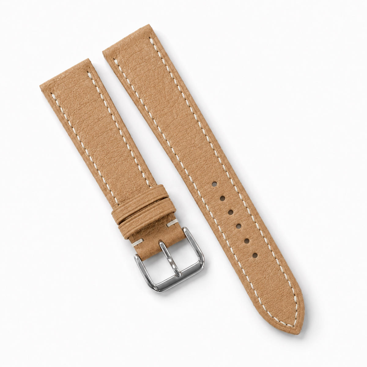 Camel Tan Ostrich Leather Watch Strap - Handmade