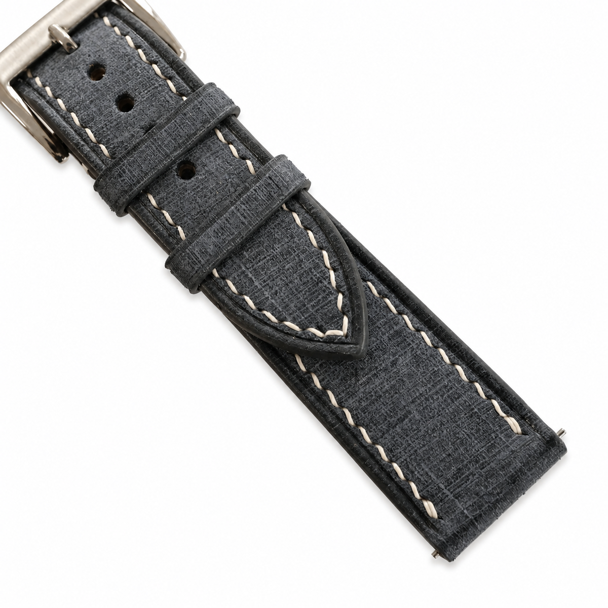 Charcoal Gray Babele Leather Watch Strap - Handmade
