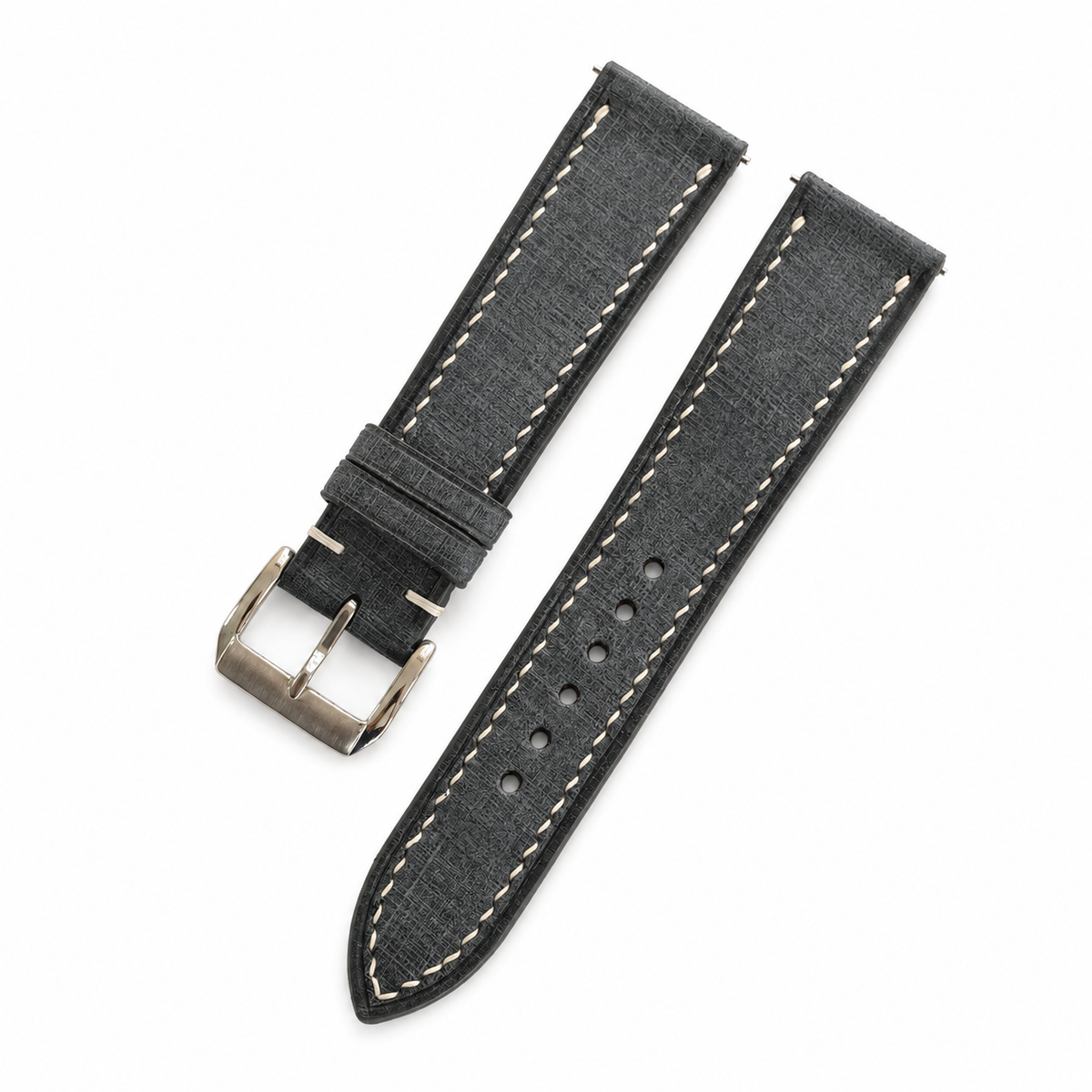 Charcoal Gray Babele Leather Watch Strap - Handmade