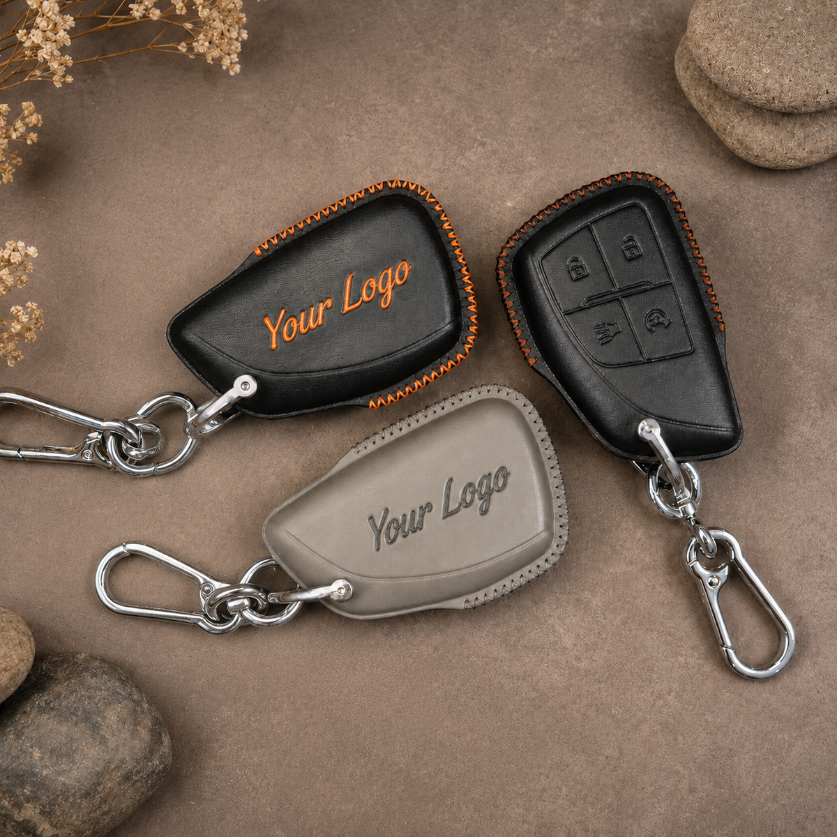 Custom Leather Key Fob Cover Compatible with Chevrolet Silverado and Tahoe